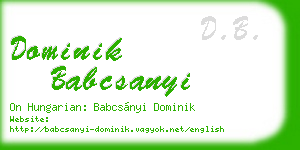 dominik babcsanyi business card
